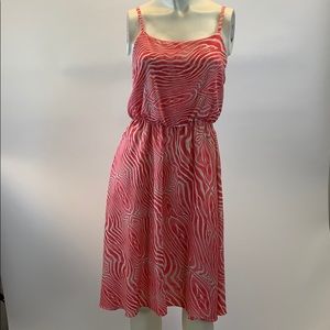 Alice and Olivia Hot Pink Zebra Print silk Dress